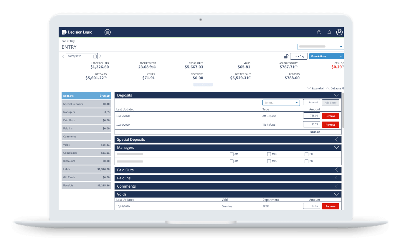 Digital Manager app dashboard